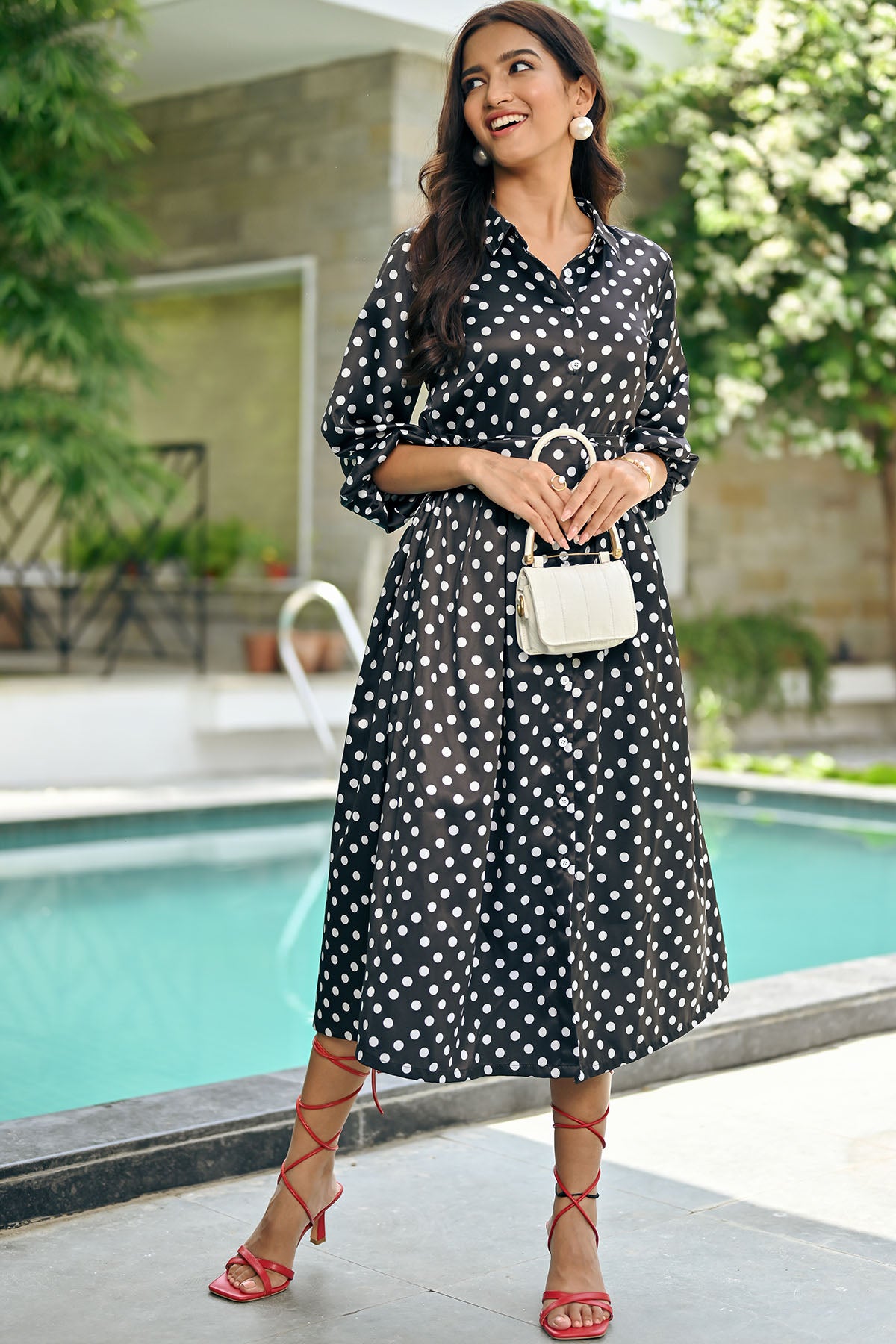 Maxi Dress Motel Rocks Polka Dot Dress Motel Darsih Polka Dot Cami Maxi Dress In Navy ASOS